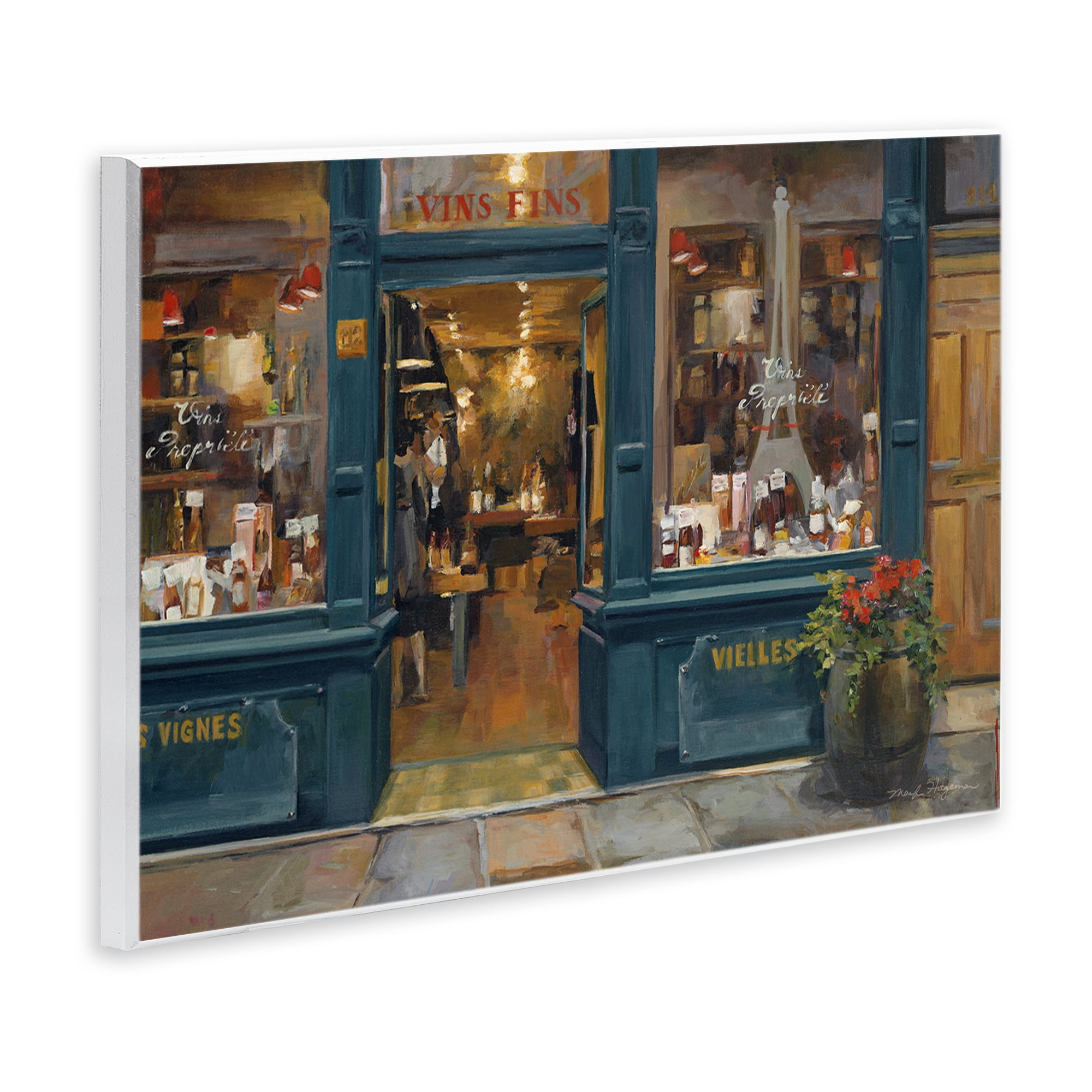 Stupell Industries Parisian Wine Shop Buildings & Architecture Painting Unframed Art Print Wall Art, 19 x 13
