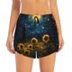 thumbnail image 2 of Balery Oil Starry Sky Sunflower Pantalones cortos deportivos para mujer con forro y dos bolsillos, elásticos, para entrenamiento, gimnasio, yoga-Medium, 2 of 7