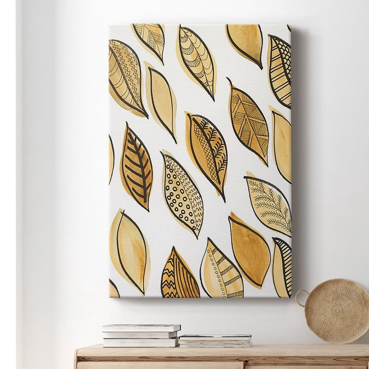 Patterned Leaf Shapes II Premium Gallery Wrapped Canvas - Ready to Hang