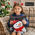 thumbnail image 1 of Adornos navideños, regalos navideños, funda de cojín bordada navideña con diseño de muñeco de nieve y ciervo, 45 x 45 cm, ideal para la cama y el hogar, ideal para las fiestas., 1 of 6