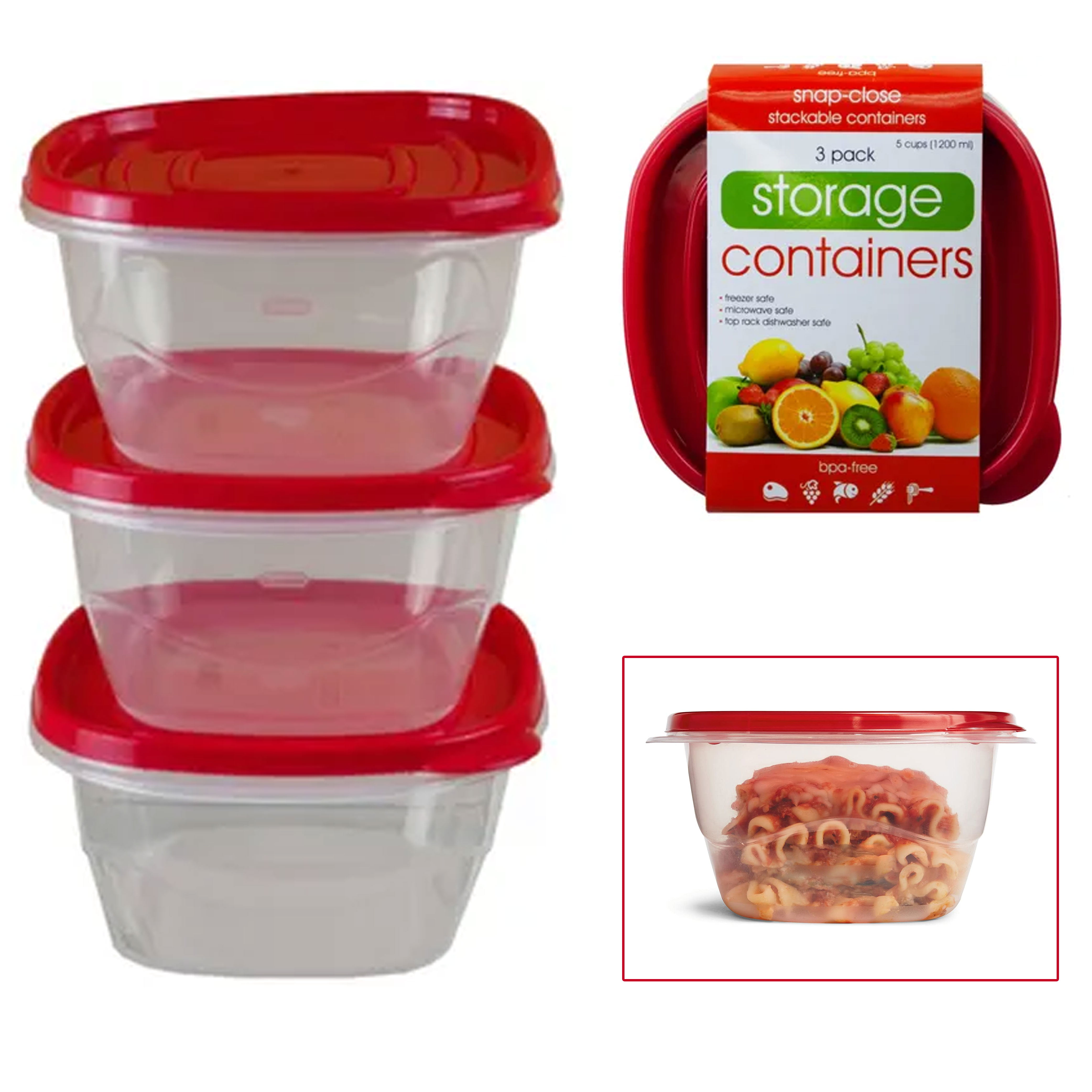 20Pcs Pioneer Woman Vintage Floral Food Storage Containers Bowls w/lid Set *Red*