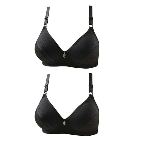 TrendVibe365 Wire Free Bras with Support and Lift Womens Plus Size Multipack Wireless Push up Bralettes Padded Triangle Adjustable Strap Bustier Full Coverage Crop Cami Top Comfy Lingerie Black 46