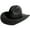 Black, variant on Wool Homburg Top Hat Western Porkpie Hat for Dinner Outdoor Casual Wear