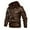 Brown, variant on Fgnfyis Mens Leather Coat Winter Leisure Thick Hooded Zipper Lapel Short Autobike Coat Warm Daily Top Large Size Mens Winter Coats Black L