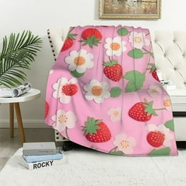 Sowide Strawberry Blanket Pink Throw Blanket Gifts for Fruit Lovers Soft Lightweight Red Strawberry Flower Flannel Blanket Cozy Fleece Bedding Blanket for Kids Girl Couch Chair Bedroom 30 x40 Walmart....