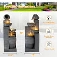 thumbnail image 3 of Haverchair 32"H Outdoor/Indoor Garden Water Fountain, 4 Tiers Cascading Resin Fountains and Waterfall with LEDs & Bowls, Modern Floor-Standing Patio Fountain for Porch, Deck, Yard Home Decor, 3 of 9
