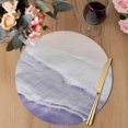 thumbnail image 3 of Purple Coastal Wave Round 13 Inch Placemats Set of 6, Summer Modern Ocean Beach HeatResistant Non Slip Place Mats for Dining Table, Wipeable Braided Kitchen Table Mats for Housewarming, 3 of 9