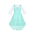 thumbnail image 1 of Ensemble 2 Pcs Robe Fille Chemise Longue Blanche Dentelle Robe Haute-Basse 7 Ans, 1 of 8
