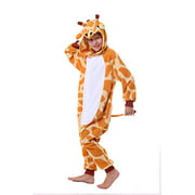 CANASOUR Kids Cow Onesie Animal Unisex Pajamas Children (4-10T) (115#(Size 8), Orange Giraffe)