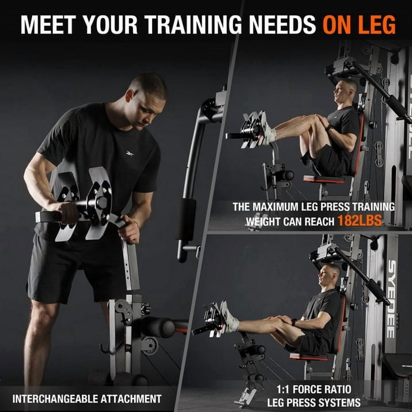 Syedee All-in-One Home Gym System with Folding Chest Press – 90+ Exercises in One Space-Saving Machine