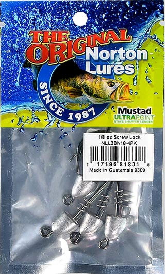 Norton Lazer Lock Shad Head, Black Nickel,1/8 oz, 4 Piece