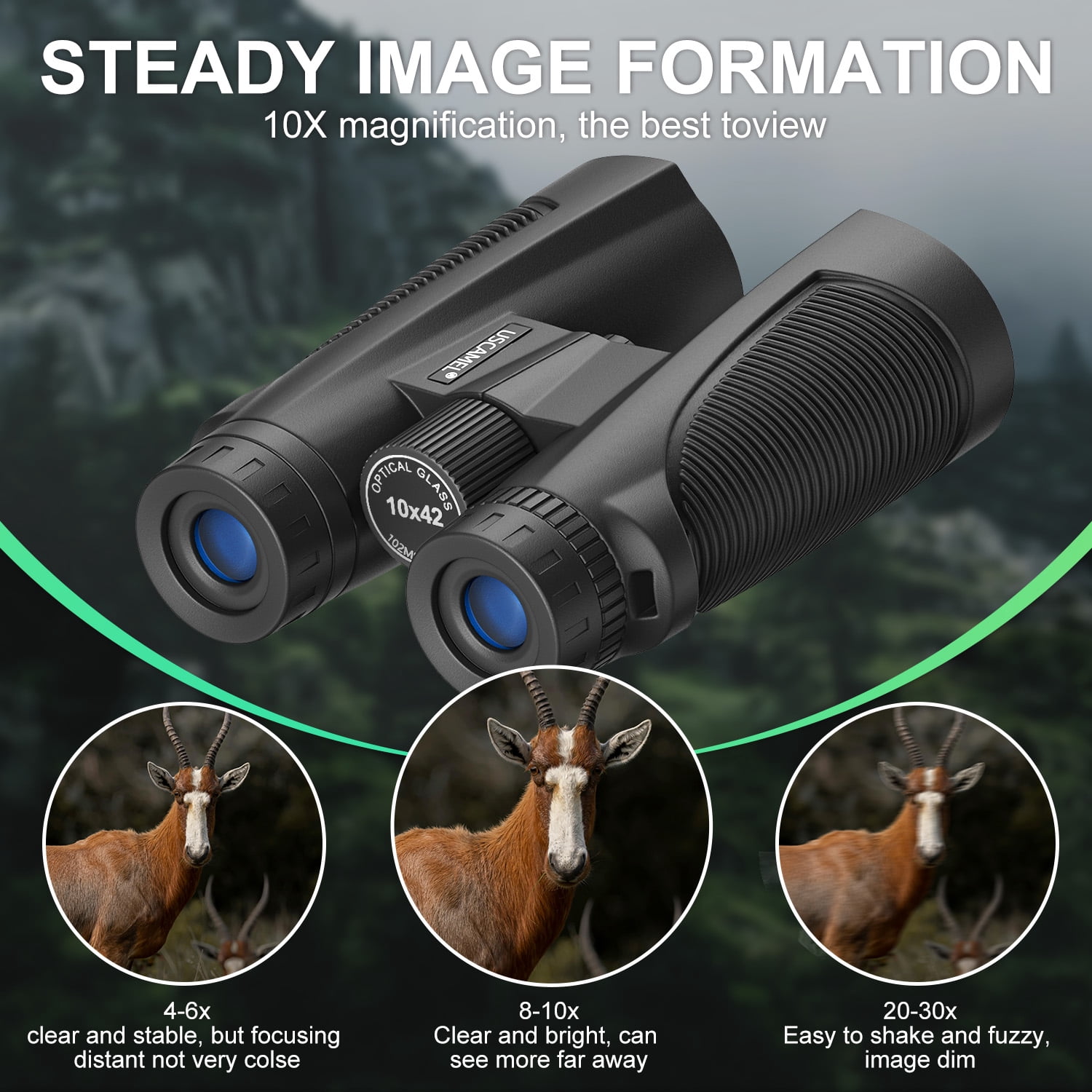 Binoculars for Adults Kids, 10x42 Binoculars for Bird Watching Sports Climbing, FMC BAK4 Waterproof Fog-Proof Binoculars Sharp View Low Night Light Vision