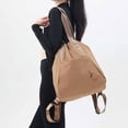 thumbnail image 1 of Mochila con cordón y bolsillo, impermeable, de tela Oxford, ideal como regalo. Mochila informal para el día a día, perfecta para el gimnasio, ideal Caqui, 1 of 8