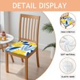 thumbnail image 2 of Yellow Blue Pioneer Flower Seat Covers for Dining Room Chairs Set Of 4,Stretch Printed Washable Chair Seat Cover with Elastic Ties and Button,Removable Waterproof Couch Cushion Covers, 2 of 6