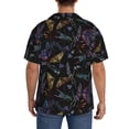 thumbnail image 3 of Fotbe Lavender Flowers Camisa Estampada de Manga Corta para Hombre, Casual de Verano, Estilo Playero, Sin Arrugas-Small, 3 of 5