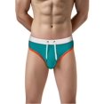 thumbnail image 2 of TANBOM Men's Sexy Polyamide Triangle Swim Trunks Adjustable Drawstring Big Pouch Comfortable Breathable Green L, 2 of 5