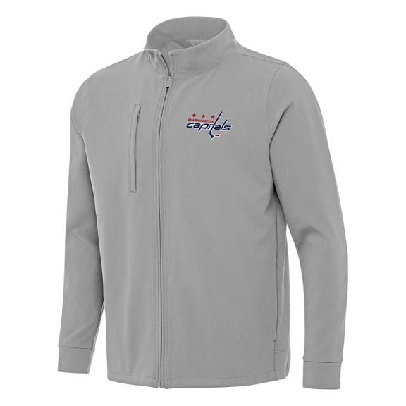 Men's Antigua Gray Washington Capitals Regard Full-Zip Jacket