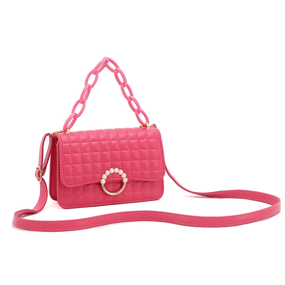 Small Purse Quilted Crossbody Bag for Women Gold Chain Clutch Purse