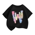 thumbnail image 5 of Gunia Shirts For Little Girls Cute Butterfly Graphic Short Sleeve Fashionable Casual Summer Stylish Everyday Tee Soft Blend Shirts For Kids Tops Black 4-6 Years, 5 of 5
