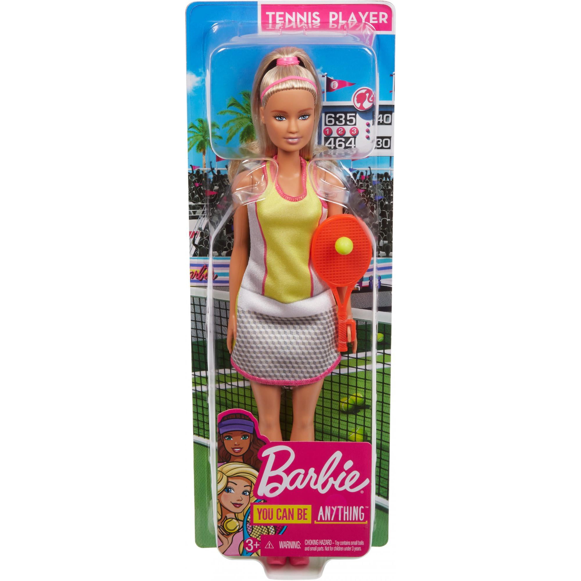 Subjektiv lade som om absolutte Barbie Blonde Tennis Player Doll With Tennis Outfit, Racket And Ball -  Walmart.com