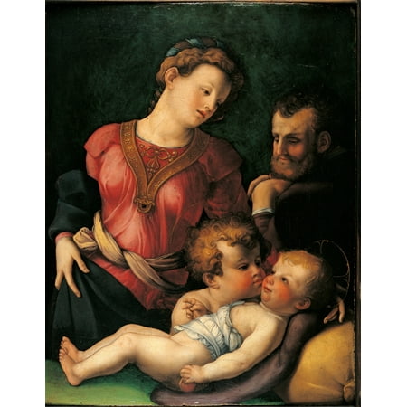 The Holy Family With Young St John The Baptist Canvas Art -...
