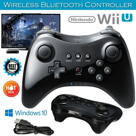 Wii U Pro Controller- Perfect Gift for Kids -W ireless ReC hargeable B luetooth Dual Analog Controller Gamepad for Nintendo Wii U with USB C harging Cable