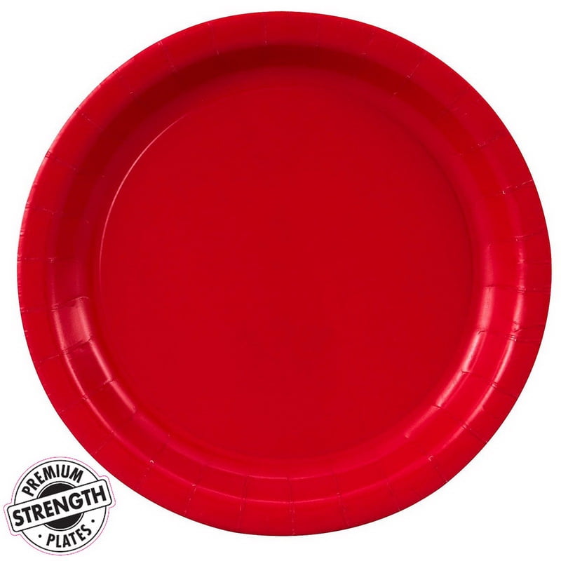 Creative Converting 260090 Classic Red (Red) Paper Dinner Plates
