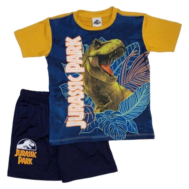 Pijama Jurassic Park Talla 6 Manga Corta con Estampado T-Rex Azul