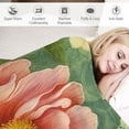 thumbnail image 3 of Fenyluxe Flower and Butterflies Green Background Print Throw Blanket for Bed Couch Car - Soft Plush Blanket for Kids and Adults - All Seasons Gift Blanket 50x60in, 3 of 6
