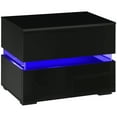 thumbnail image 1 of HOMCOM LED Nightstand Bedside Table with Drawers LED Light Black, 1 of 10