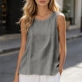 thumbnail image 5 of WAYUTE Tank Tops for Women Crewneck Sleeveless Solid Color Breathable Basic Shirts Loose Fit Camisole Top Trendy Beach Casual Outdoor, 5 of 7