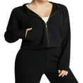 thumbnail image 1 of Women Waffle Workout Sports Jackets Solid Color Zip Yoga Track Hoodies, 1 of 5