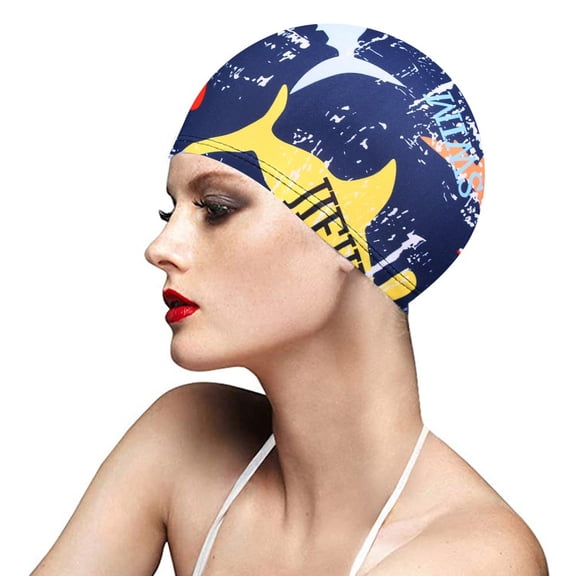 Clearance! Lajdalh Swim Cap for Women Men Large Swim Cap Adult Moulded Swim Cap Silicone Swimming Pool Hat Plain Protection Ear Swim Cap