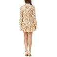 thumbnail image 3 of MODA NOVA Junior's Floral Long Sleeve Elastic Waist Ruffle Hem Dress, 3 of 5