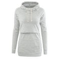thumbnail image 2 of Ecavus Womens Nursing Hoodie Long Sleeves Sweatshirt Breastfeeding Layered Top Pocket Casual Clothes (S Grey White Stripe), 2 of 3