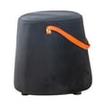 thumbnail image 4 of hengtong Portable Round Ottoman Footstool Pouf Solid Wood Frame with Handle 10.6inch Tall Black, 4 of 9