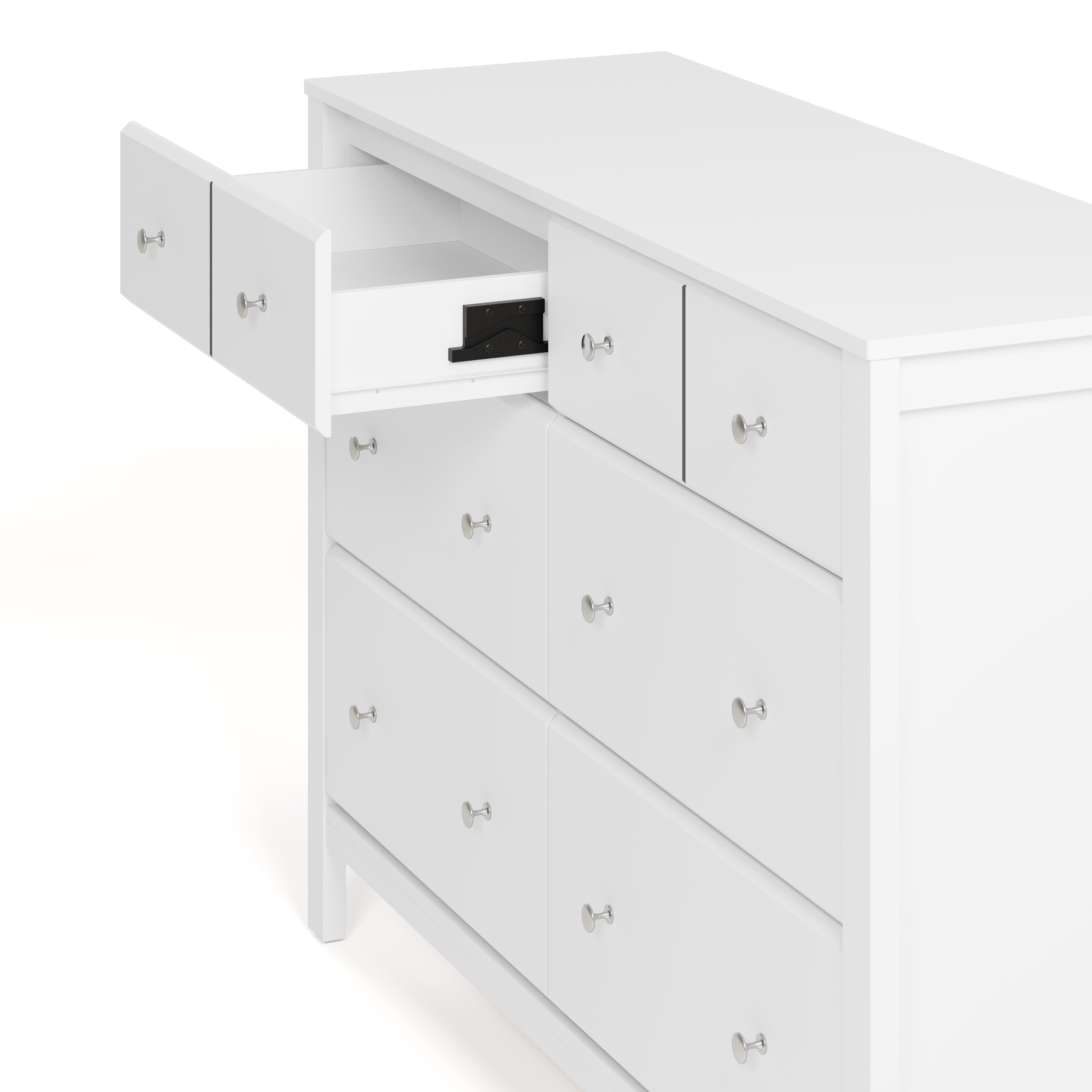Storkcraft Horizon 6 Drawer Nursery Double Dresser, White