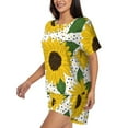 thumbnail image 2 of Picia Sunflowers Pajamas Sets for Women Soft Short-Sleeved Pjs with Lounge Shorts Two Piece Sleepwear-3X-Large, 2 of 9