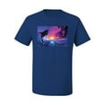 thumbnail image 2 of Wild Bobby, Jumping Whale During Beach Sunset, Animal Lover, Men Graphic Tees, Royal, 4XL, 2 of 3