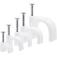 thumbnail image 1 of 500 Pack Cable U Nails, Wire Clips For Wall Mounting Cords, Home Theater, Office (5 Sizes, White), 1 of 5