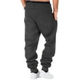 thumbnail image 3 of Uooqdmx Sweatpants for Men Joggers for Men Male Fitness Running Trousers Drawstring Loose Waist Solid Color Pants Pocket Loose Fleece Sweatpants Chinos Pants Men Dark Gray M, 3 of 7