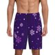 thumbnail image 1 of Balery Crystal Purple Snowflake Pantalones cortos de pijama de punto de algodón para hombre con cinturilla y bolsillos-Large, 1 of 6