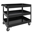 thumbnail image 1 of Hirsh 3 Shelf RTA Metal Utility Cart 30" D x 16" W x 32" H in Black, 1 of 9