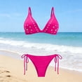 thumbnail image 4 of cocolona Bikini Sets for Women Summer Solid Color Slim Two Piece Swimsuits Vacation Beach Swimwear, 4 of 6