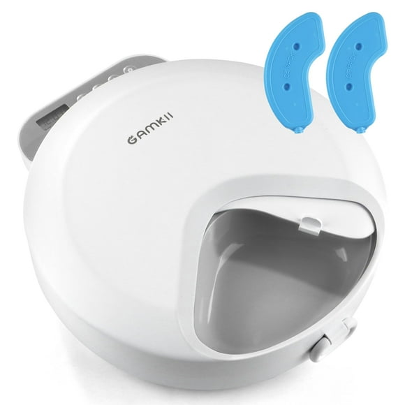 Comedero automático para gatos GAMKII para alimentos húmedos y secos con 2 bolsas de hielo