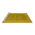 thumbnail image 2 of Ahgly Company Machine Washable Indoor Square Oriental Yellow Traditional Area Rugs, 5' Square, 2 of 4