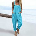 thumbnail image 4 of Women's Casual Sleeveless Jumpsuit Loose Fit Adjustable Strap Romper with Pockets, 4 of 5