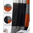 thumbnail image 3 of Burnt Orange Black Gray Kitchen Curtains Contemporary Geometric Plaid Cafe Short Curtains for Bathroom Blackout Window Curtain Grommet Small Window Treatment Drapes for Bedroom Living Room 42"x45"x2, 3 of 9