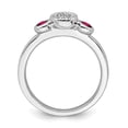 thumbnail image 2 of Stackable Expressions Sterling Silver  Dbl Round Cr. Ruby & Dia. Ring, 2 of 5