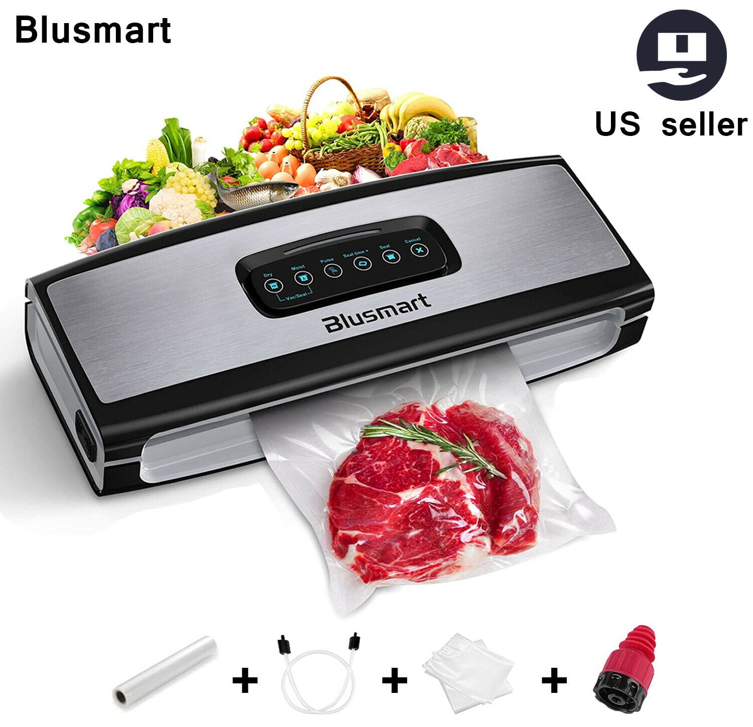US 100W Commercial Food Vacuum Sealer Automatic Saver Meat Fruit Package Machine 